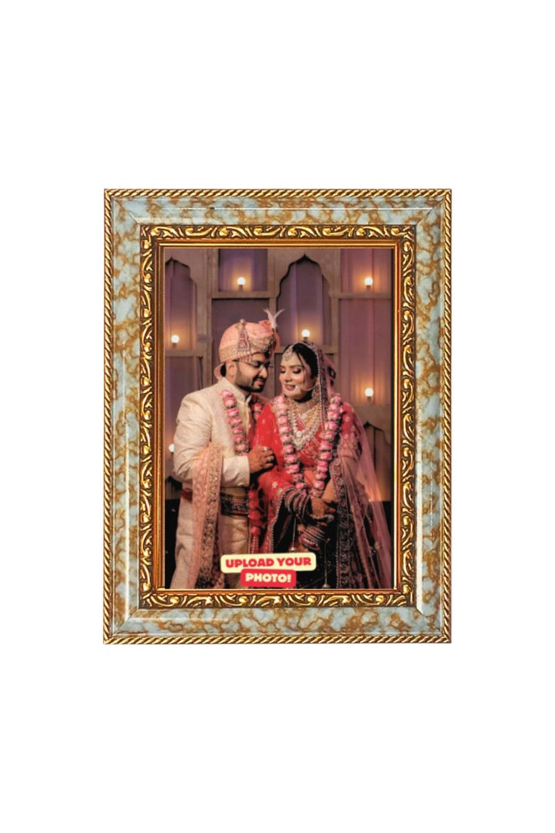 Customized White Photo Frame | Personalized Picture Frame with Your Photo | Elegant White & Gold Decorative Frame for Home D&eacute;cor | Tabletop & Wall Mount Display | Gift for Wedding, Anniversary, Birthday & Special Occasions (8x10)