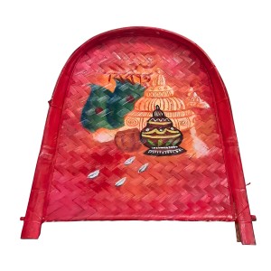 Handicrafts Bamboo Kulo Tray â€“ Handmade & Hand-Painted Bengali Bride Art Soop/Kulo Basket | Traditional Decorative Bamboo Tray for Puja, Wedding Rituals, Home DÃ©cor, Storage & Gifting (Topor)