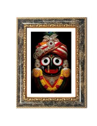 Lord Jagannatha Decorative Photo Frame With White Mount | Premium Wall & Tabletop Picture Frame | Home, Office & Temple Decoration | 10x14 Inch (Pack Of 1) (F33183)