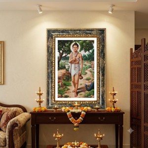 Krishna Decorative Photo Frame With White Mount | Premium Wall & Tabletop Picture Frame | Home, Office & Temple Decoration | 8x12 Inch (Pack Of 1) (F32568)