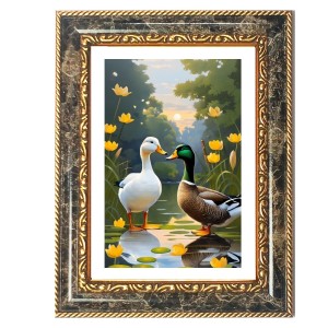 Ducks In A Pond Decorative Photo Frame With White Mount | Premium Wall & Tabletop Picture Frame | Home, Office & Temple Decoration | 8x12 Inch (Pack Of 1) (F32429) Ducks In A Pond Decorative Photo Frame With White Mount | Premium Wall & Tabletop Picture Frame | Home, Office & Temple Decoration | 8x12 Inch (Pack Of 1) (F32429)