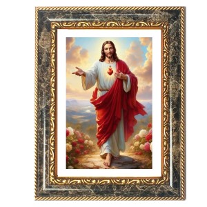 Jesus Christ Decorative Photo Frame With White Mount | Premium Wall & Tabletop Picture Frame | Home, Office & Temple Decoration | 10x14 Inch (Pack Of 1) (F32587) Jesus Christ Decorative Photo Frame With White Mount | Premium Wall & Tabletop Picture Frame | Home, Office & Temple Decoration | 10x14 Inch (Pack Of 1) (F32587)