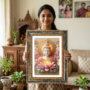 Krishna And Radhaa Decorative Photo Frame With White Mount | Premium Wall & Tabletop Picture Frame | Home, Office & Temple Decoration | 12x16 Inch (Pack Of 1) (F32503) Krishna And Radhaa Decorative Photo Frame With White Mount | Premium Wall & Tabletop Picture Frame | Home, Office & Temple Decoration | 12x16 Inch (Pack Of 1) (F32503)