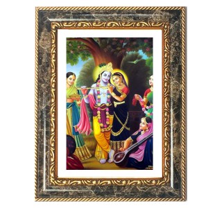 Krishna Decorative Photo Frame With White Mount | Premium Wall & Tabletop Picture Frame | Home, Office & Temple Decoration | 8x12 Inch (Pack Of 1) (F32422)