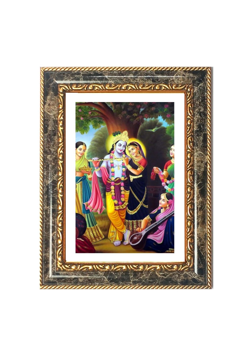 Krishna Decorative Photo Frame With White Mount | Premium Wall & Tabletop Picture Frame | Home, Office & Temple Decoration | 8x12 Inch (Pack Of 1) (F32422)