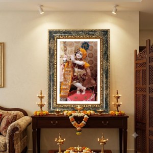 Lord Krishna Idol Decorative Photo Frame With White Mount | Premium Wall & Tabletop Picture Frame | Home, Office & Temple Decoration | 8x12 Inch (Pack Of 1) (F33034) Lord Krishna Idol Decorative Photo Frame With White Mount | Premium Wall & Tabletop Picture Frame | Home, Office & Temple Decoration | 8x12 Inch (Pack Of 1) (F33034)