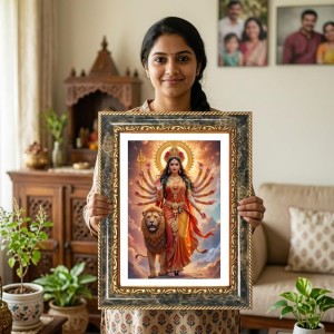Kali Decorative Photo Frame With White Mount | Premium Wall & Tabletop Picture Frame | Home, Office & Temple Decoration | 12x16 Inch (Pack Of 1) (F33146) Kali Decorative Photo Frame With White Mount | Premium Wall & Tabletop Picture Frame | Home, Office & Temple Decoration | 12x16 Inch (Pack Of 1) (F33146)
