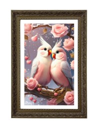 Cockatiels (Nymphicus Hollandicus). Big Photo Frame - 20x28 Inches For Home,Temple & Office Decoration (F10697)