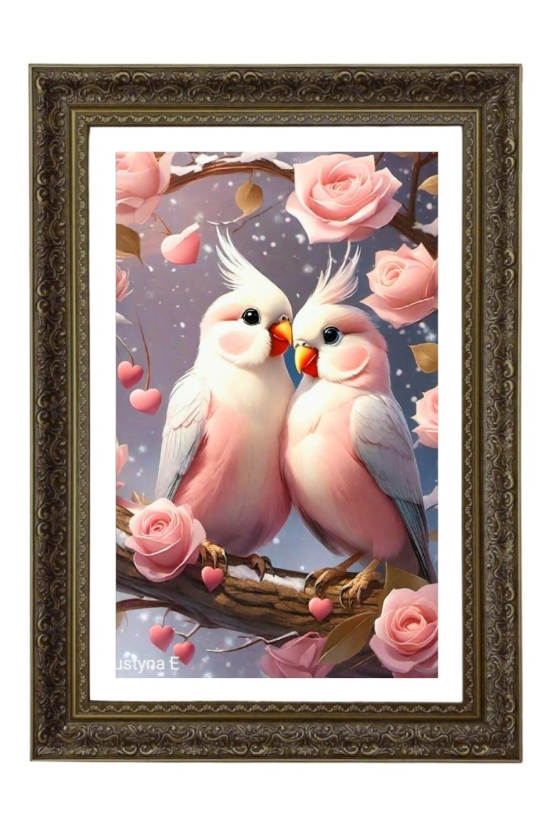 Cockatiels (Nymphicus Hollandicus). Big Photo Frame - 20x28 Inches For Home,Temple & Office Decoration (F10697)