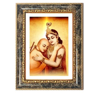 Krishna Sudama Decorative Photo Frame With White Mount | Premium Wall & Tabletop Picture Frame | Home, Office & Temple Decoration | 8x12 Inch (Pack Of 1) (F31493)