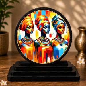 Car Dashboard Wooden Vibrant Artwork Showpiece | 4 X 4.5 Inch Sublimation Printed Decorative Stand | 4 Mm MDF | Home Decor | Made in India (F33631)