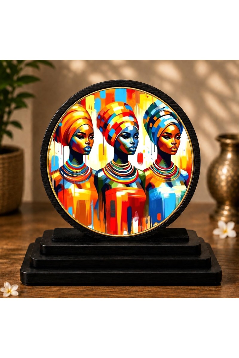 Car Dashboard Wooden Vibrant Artwork Showpiece | 4 X 4.5 Inch Sublimation Printed Decorative Stand | 4 Mm MDF | Home Decor | Made in India (F33631)