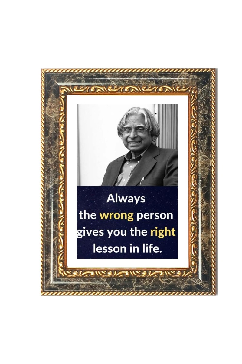 A.P.J Abdul Kalam Decorative Photo Frame With White Mount | Premium Wall & Tabletop Picture Frame | Home, Office & Temple Decoration | 8x12 Inch (Pack Of 1) (F31196)