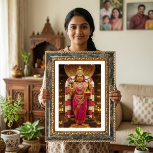 Lakshmi Decorative Photo Frame With White Mount | Premium Wall & Tabletop Picture Frame | Home, Office & Temple Decoration | 8x12 Inch (Pack Of 1) (F31573) Lakshmi Decorative Photo Frame With White Mount | Premium Wall & Tabletop Picture Frame | Home, Office & Temple Decoration | 8x12 Inch (Pack Of 1) (F31573)