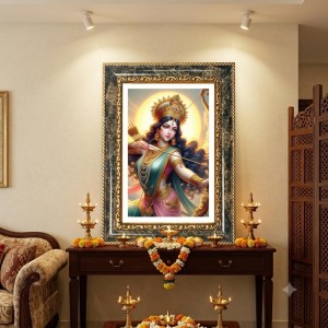 Ram Darbar Decorative Photo Frame With White Mount | Premium Wall & Tabletop Picture Frame | Home, Office & Temple Decoration | 12x16 Inch (Pack Of 1) (F33116)