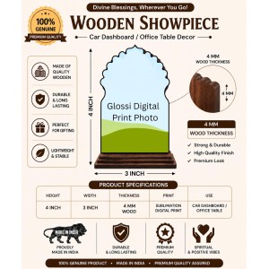 Car Dashboard/Table Top Serene Buddha Wooden Temple Photo Stand 3x4 Inches, Compact & Stylish Spiritual Display for Car, Home & Office (Pack of 1) (F22570) Car Dashboard/Table Top Serene Buddha Wooden Temple Photo Stand 3x4 Inches, Compact & Stylish Spiritual Display for Car, Home & Office (Pack of 1) (F22570)
