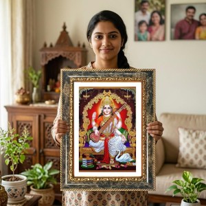 Saraswati Decorative Photo Frame With White Mount | Premium Wall & Tabletop Picture Frame | Home, Office & Temple Decoration | 10x14 Inch (Pack Of 1) (F32688) Saraswati Decorative Photo Frame With White Mount | Premium Wall & Tabletop Picture Frame | Home, Office & Temple Decoration | 10x14 Inch (Pack Of 1) (F32688)