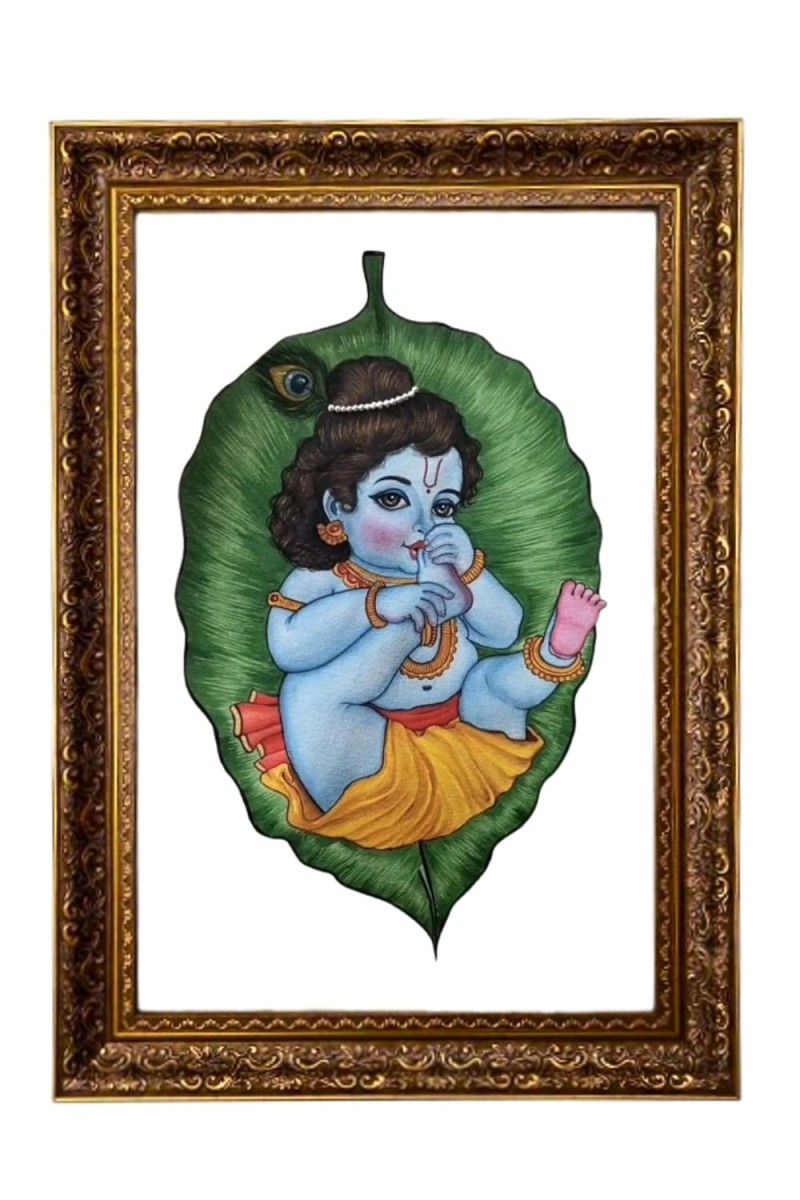 Little Bal Gopal Big Photo Frame - 20x28 Inches For Home,Temple & Office Decoration (F11267)