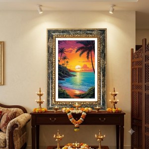 Tropical Sunset Canvas Wall Art Decorative Photo Frame With White Mount | Premium Wall & Tabletop Picture Frame | Home, Office & Temple Decoration | 8x12 Inch (Pack Of 1) (F32660) Tropical Sunset Canvas Wall Art Decorative Photo Frame With White Mount | Premium Wall & Tabletop Picture Frame | Home, Office & Temple Decoration | 8x12 Inch (Pack Of 1) (F32660)