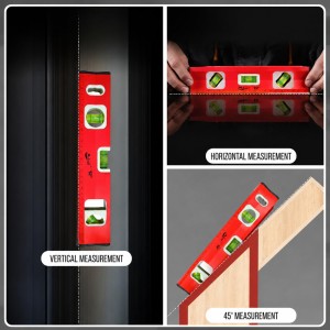12 Inch Spirit Level Tool with 3 Bubble Vials & Built-in Measuring Scale | Heavy Duty Magnetic Level for Horizontal, Vertical & 45&deg; Angle Measurement | Ideal for Construction, Carpentry & DIY Projects