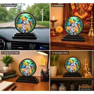 Car Dashboard Wooden Radhaa Krishna Showpiece | 4 X 4.5 Inch Sublimation Printed Decorative Stand | 4 Mm MDF | Home Decor | Made in India (F33663) Car Dashboard Wooden Radhaa Krishna Showpiece | 4 X 4.5 Inch Sublimation Printed Decorative Stand | 4 Mm MDF | Home Decor | Made in India (F33663)