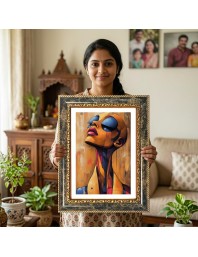 Lord Hanuman Decorative Photo Frame With White Mount | Premium Wall & Tabletop Picture Frame | Home, Office & Temple Decoration | 12x16 Inch (Pack Of 1) (F31151)