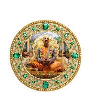 A. C. Bhaktivedanta Swami Prabhupada Fridge Magnet Wooden | Glossy Sublimation Print | 4x4 Inch | Strong Magnet Back | Decorative Magnet for Fridge, Almirah & Temple Decor (F23726)