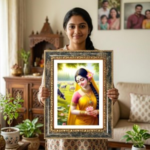 Radhaa Decorative Photo Frame With White Mount | Premium Wall & Tabletop Picture Frame | Home, Office & Temple Decoration | 10x14 Inch (Pack Of 1) (F31489)