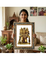 Hanuman Decorative Photo Frame With White Mount | Premium Wall & Tabletop Picture Frame | Home, Office & Temple Decoration | 8x12 Inch (Pack Of 1) (F33118)