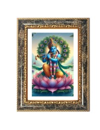 Krishna Decorative Photo Frame With White Mount | Premium Wall & Tabletop Picture Frame | Home, Office & Temple Decoration | 8x12 Inch (Pack Of 1) (F32538)
