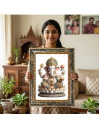 Ganeshaa Decorative Photo Frame With White Mount | Premium Wall & Tabletop Picture Frame | Home, Office & Temple Decoration | 10x14 Inch (Pack Of 1) (F33237)