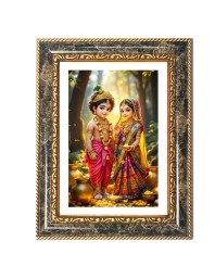 Radhaa Krishna Decorative Photo Frame With White Mount | Premium Wall & Tabletop Picture Frame | Home, Office & Temple Decoration | 10x14 Inch (Pack Of 1) (F31375)