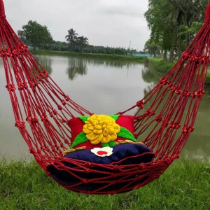 Handcrafted Nylon Rope Hammock Swing Hanging Net Mesh Sleeping Bed for Kids