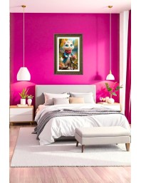Cute, Anthropomorphic White Cat Big Photo Frame - 20x28 Inches For Home,Temple & Office Decoration (F10700)