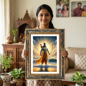 Lakshman Decorative Photo Frame With White Mount | Premium Wall & Tabletop Picture Frame | Home, Office & Temple Decoration | 8x12 Inch (Pack Of 1) (F33064)