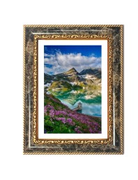 Mountain Lake Decorative Photo Frame With White Mount | Premium Wall & Tabletop Picture Frame | Home, Office & Temple Decoration | 10x14 Inch (Pack Of 1) (F31570)
