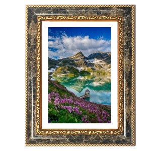 Mountain Lake Decorative Photo Frame With White Mount | Premium Wall & Tabletop Picture Frame | Home, Office & Temple Decoration | 10x14 Inch (Pack Of 1) (F31570)