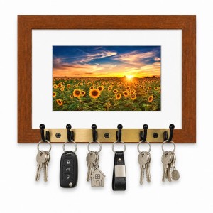 Decorative Wooden Photo Frame Key Hanger With Nature Picture, 12 X 8 Inch Wall Key Holder, 10 X 6 Inch Glossy Photo Frame, 6 Metal Hooks, Home Entrance Decor, Made In India (F38812) Decorative Wooden Photo Frame Key Hanger With Nature Picture, 12 X 8 Inch Wall Key Holder, 10 X 6 Inch Glossy Photo Frame, 6 Metal Hooks, Home Entrance Decor, Made In India (F38812)