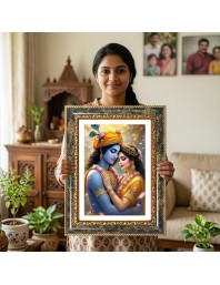 Mata Amritanandamayi Decorative Photo Frame With White Mount | Premium Wall & Tabletop Picture Frame | Home, Office & Temple Decoration | 12x16 Inch (Pack Of 1) (F33188)