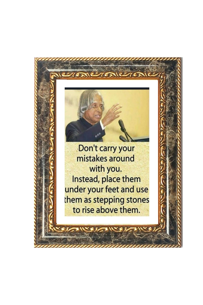 Abdul Kalam Decorative Photo Frame With White Mount | Premium Wall & Tabletop Picture Frame | Home, Office & Temple Decoration | 10x14 Inch (Pack Of 1) (F32570)