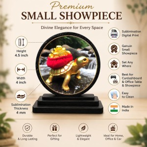 Car Dashboard Wooden Feng Shui Tortoise Showpiece | 4 X 4.5 Inch Sublimation Printed Decorative Stand | 4 Mm MDF | Home Decor | Made in India (F33547) Car Dashboard Wooden Feng Shui Tortoise Showpiece | 4 X 4.5 Inch Sublimation Printed Decorative Stand | 4 Mm MDF | Home Decor | Made in India (F33547)