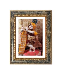 Lord Krishna Idol Decorative Photo Frame With White Mount | Premium Wall & Tabletop Picture Frame | Home, Office & Temple Decoration | 8x12 Inch (Pack Of 1) (F33034)