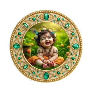 Bal Krishna Fridge Magnet Wooden | Glossy Sublimation Print | 4x4 Inch | Strong Magnet Back | Decorative Magnet for Fridge, Almirah & Temple Decor (F23729) Bal Krishna Fridge Magnet Wooden | Glossy Sublimation Print | 4x4 Inch | Strong Magnet Back | Decorative Magnet for Fridge, Almirah & Temple Decor (F23729)