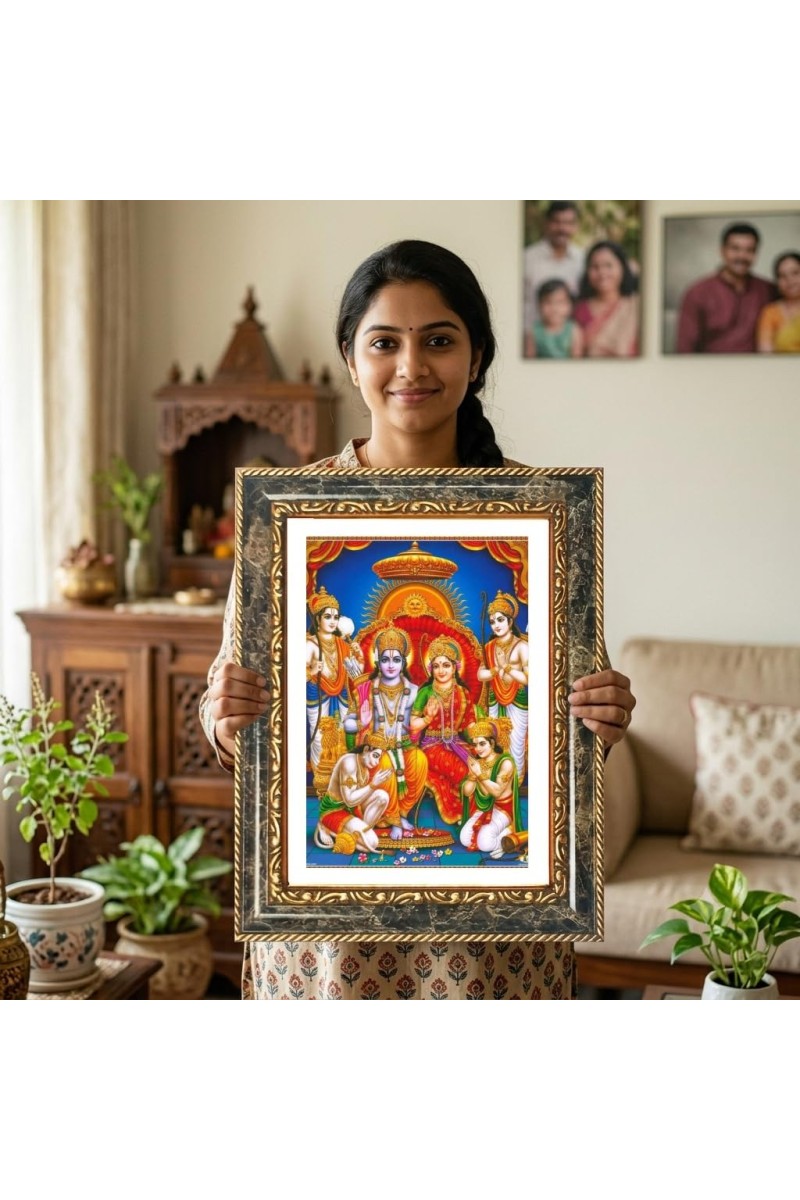 Saraswati Decorative Photo Frame With White Mount | Premium Wall & Tabletop Picture Frame | Home, Office & Temple Decoration | 12x16 Inch (Pack Of 1) (F32585)