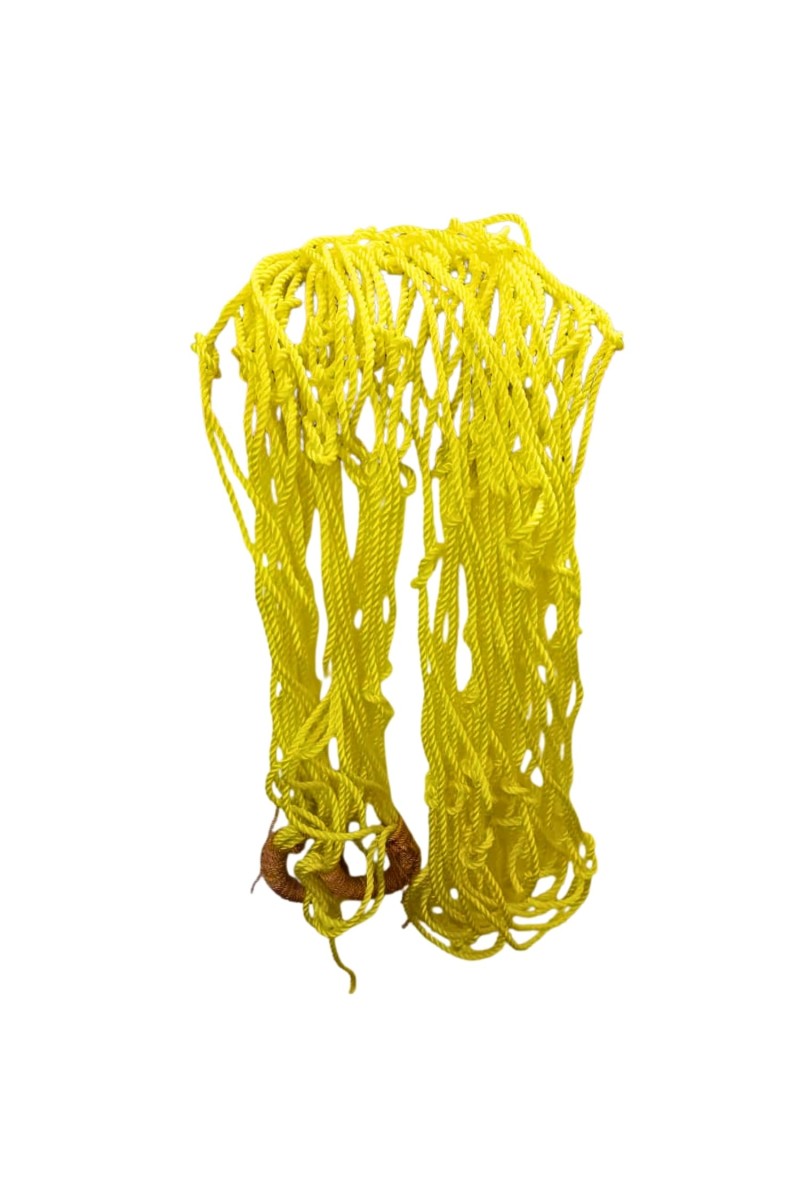 Durable Yellow Rope Net with Hammock Swing Hanging Net Mesh Sleeping Bed | Strong Nylon Outdoor, Sports, Garden or Decorative Use | Heavy Duty Multipurpose Rope Mesh (Yellow)