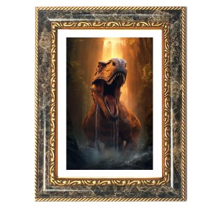 Tyrannosaurus Rex Decorative Photo Frame With White Mount | Premium Wall & Tabletop Picture Frame | Home, Office & Temple Decoration | 8x12 Inch (Pack Of 1) (F31536) Tyrannosaurus Rex Decorative Photo Frame With White Mount | Premium Wall & Tabletop Picture Frame | Home, Office & Temple Decoration | 8x12 Inch (Pack Of 1) (F31536)