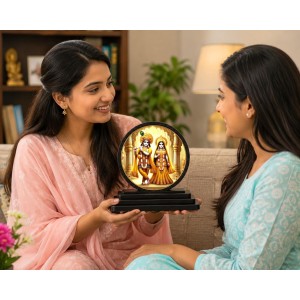 Car Dashboard Wooden Radhaa Krishna Showpiece | 4 X 4.5 Inch Sublimation Printed Decorative Stand | 4 Mm MDF | Home Decor | Made in India (F33537) Car Dashboard Wooden Radhaa Krishna Showpiece | 4 X 4.5 Inch Sublimation Printed Decorative Stand | 4 Mm MDF | Home Decor | Made in India (F33537)