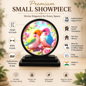 Car Dashboard Wooden Love Birds Showpiece | 4 X 4.5 Inch Sublimation Printed Decorative Stand | 4 Mm MDF | Home Decor | Made in India (F33507) Car Dashboard Wooden Love Birds Showpiece | 4 X 4.5 Inch Sublimation Printed Decorative Stand | 4 Mm MDF | Home Decor | Made in India (F33507)