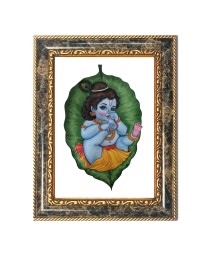 Krishna Decorative Photo Frame With White Mount | Premium Wall & Tabletop Picture Frame | Home, Office & Temple Decoration | 8x12 Inch (Pack Of 1) (F33236)