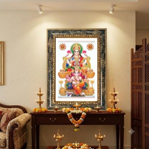 Lakshmi And Ganeshaa Decorative Photo Frame With White Mount | Premium Wall & Tabletop Picture Frame | Home, Office & Temple Decoration | 8x12 Inch (Pack Of 1) (F33155) Lakshmi And Ganeshaa Decorative Photo Frame With White Mount | Premium Wall & Tabletop Picture Frame | Home, Office & Temple Decoration | 8x12 Inch (Pack Of 1) (F33155)